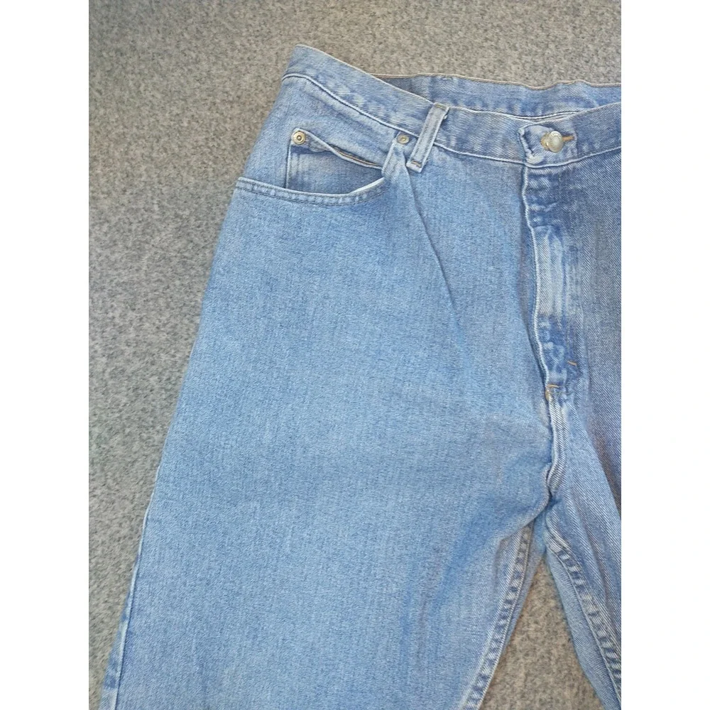 Wrangler Mens Relaxed Fit Straight Leg Light Wash Denim Jeans 36x29 97601SB Blue